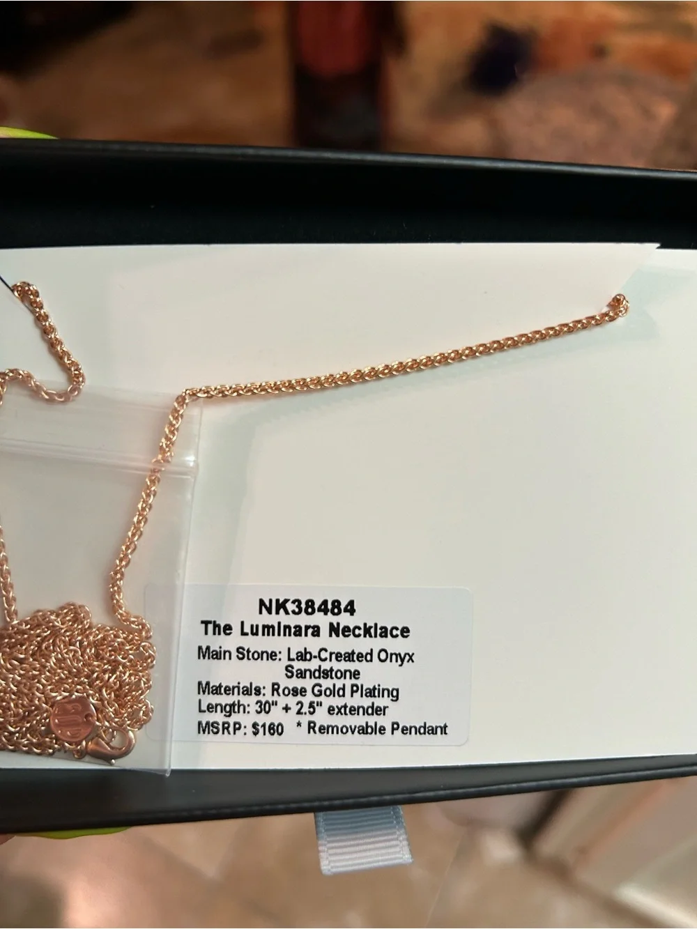 Bomb Party Obsidia Rose Gold Necklace